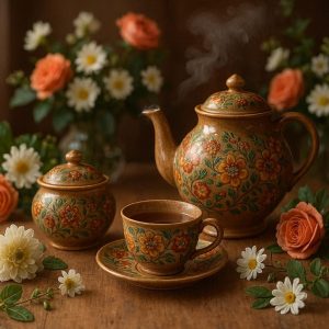 Pottery Tea Set - 10-Piece Collection, Handcrafted & Unique