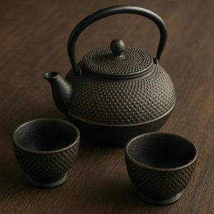 Cast Iron Teapot & Cups Set - Traditional Design, Heat-Retentive & Durable