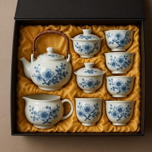 Japanese Tea Set in Gift Box - Premium Asian Porcelain, Complete Ceremony Set
