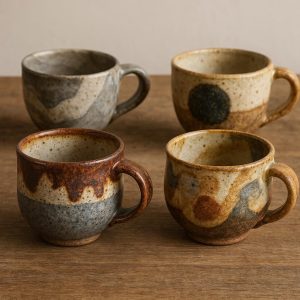 Handmade Ceramic Tea Cups Set - Unique Artisan Design, Each Piece One-of-a-Kind